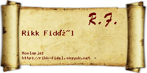 Rikk Fidél névjegykártya